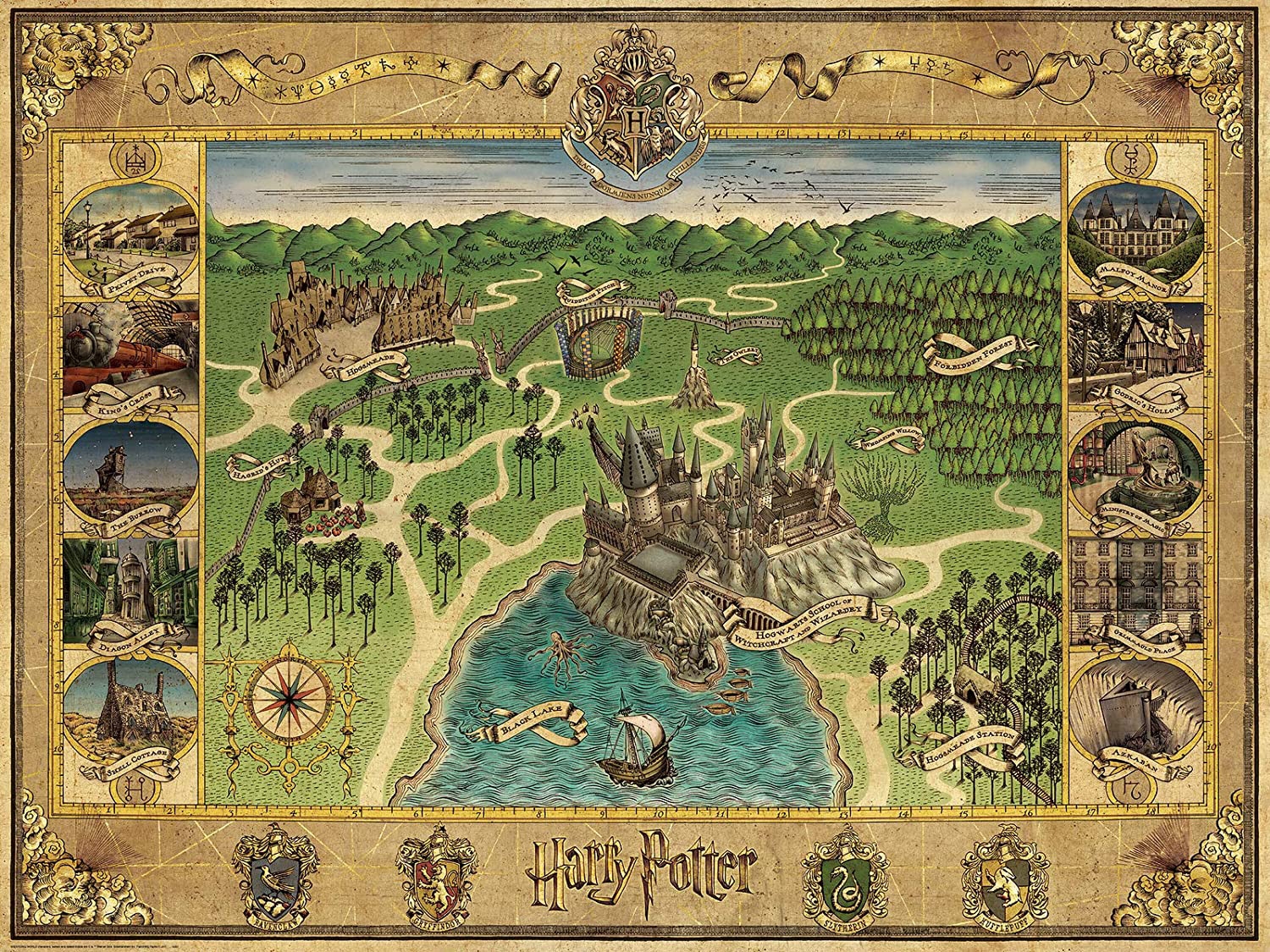 Marauder s Map Harry Potter Marauder s Map Official Warner Bros Hogwarts Wizarding World Collectible Map Warner Bros Collectibles
