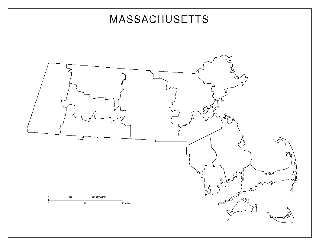 Massachusetts Blank Map