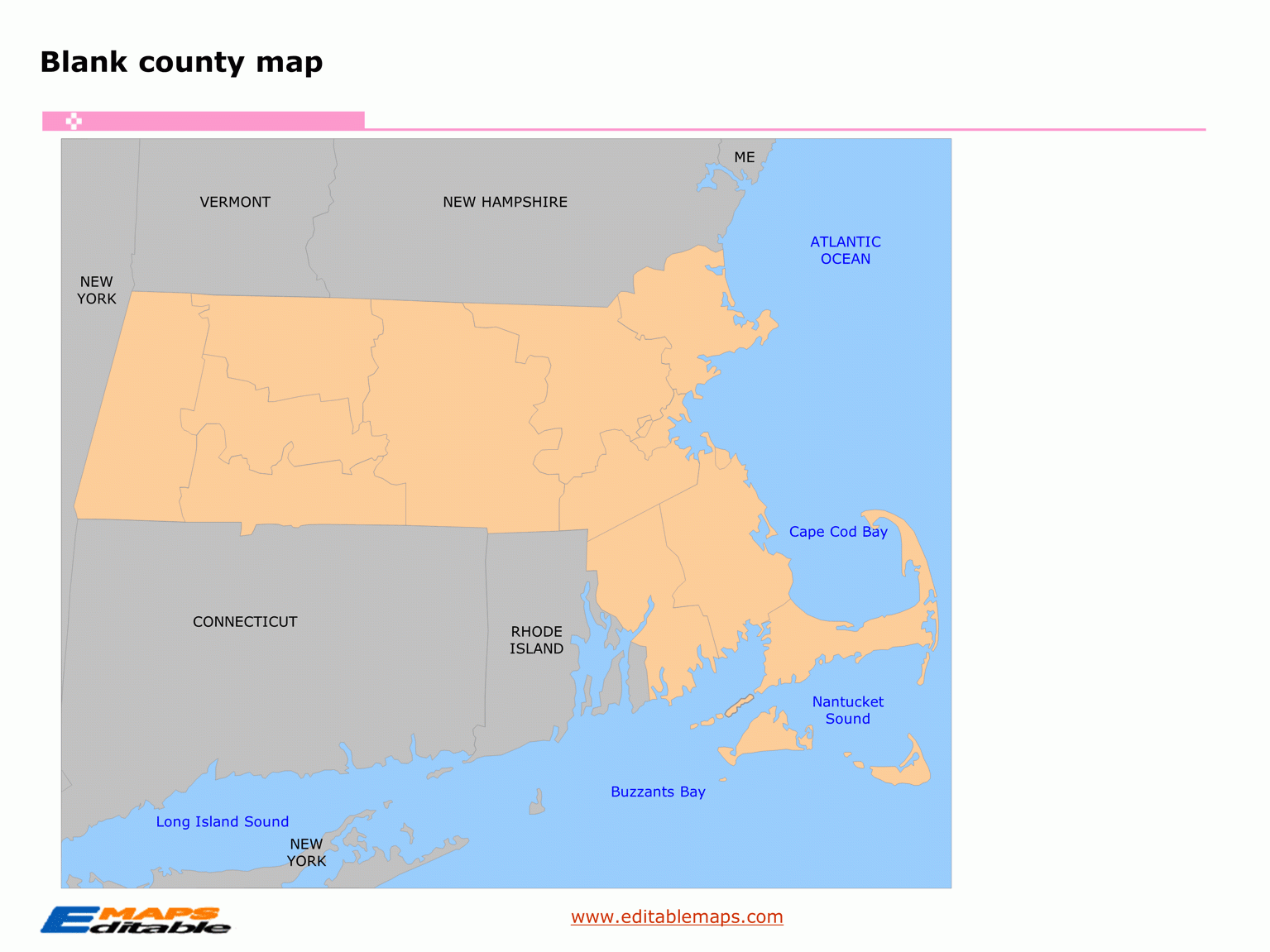 Massachusetts Map Editable PowerPoint Maps