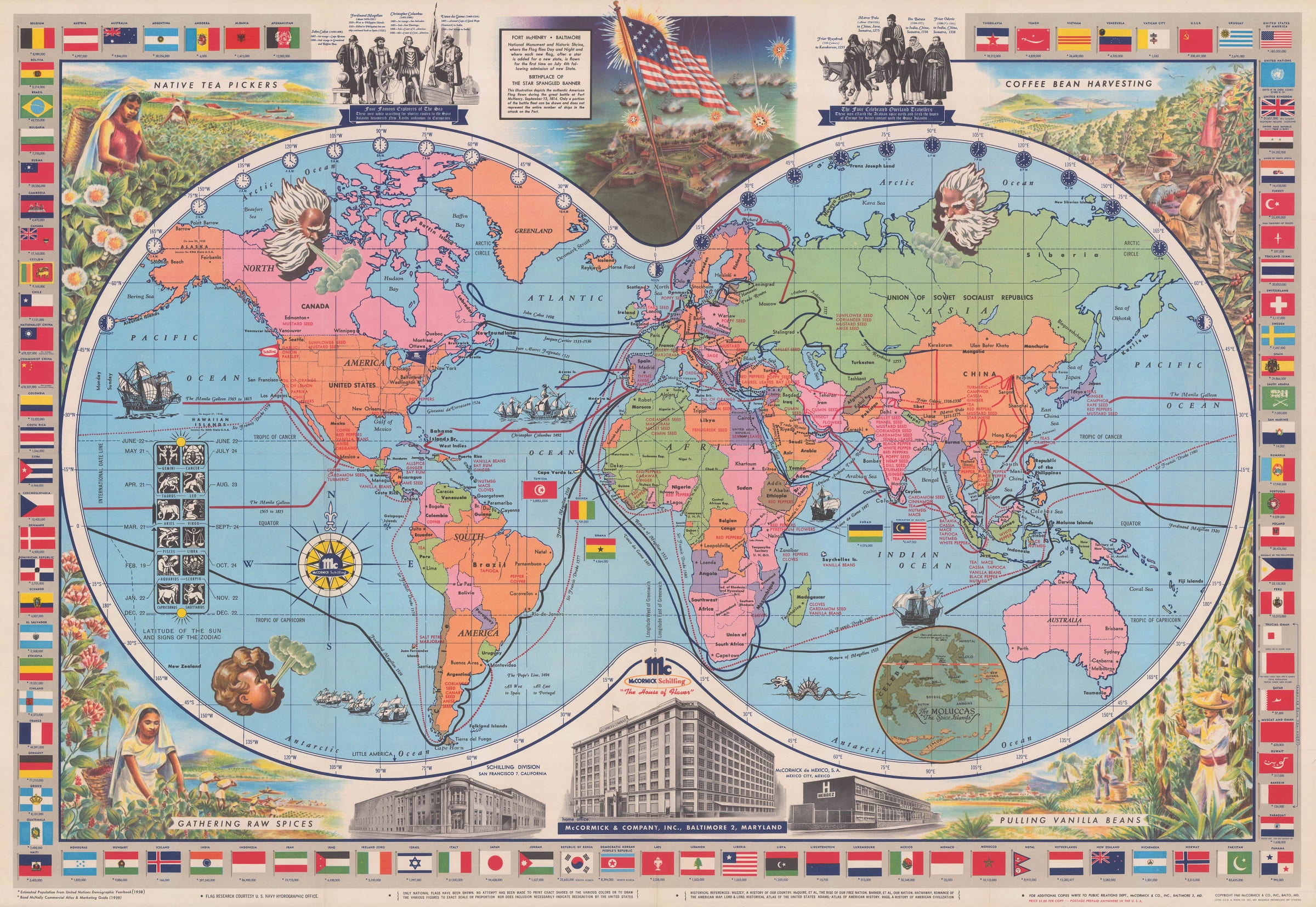 McCormick Company Inc McCormick s Map Of The World 1960 The Map House McCormick Company Inc McCormick s Map Of The World 1960 The Map House