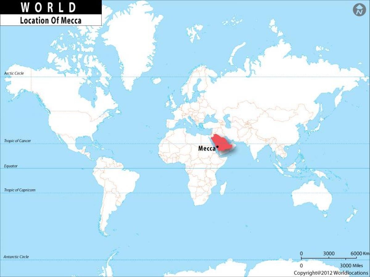 Mecca World Map Makkah In World Map Saudi Arabia 