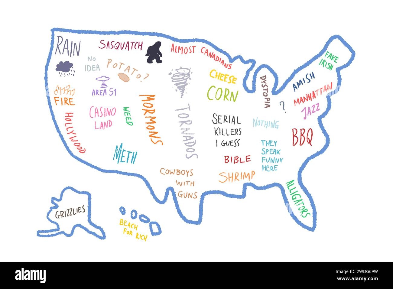 funny united states map