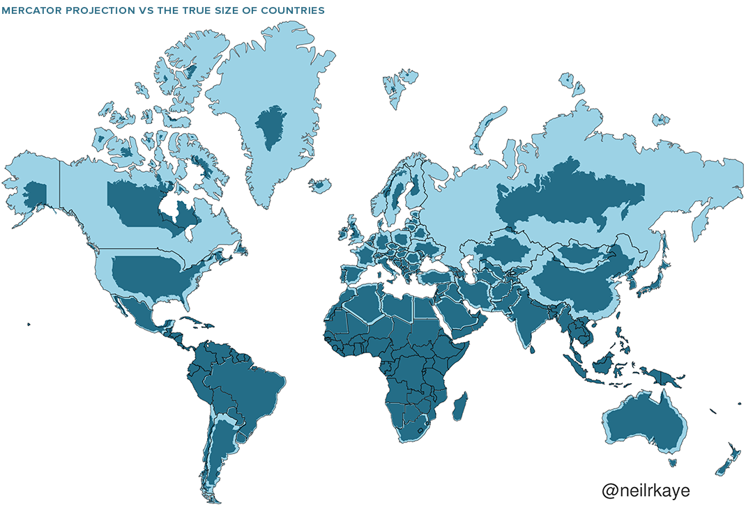 Mercator Misconceptions Clever Map Shows The True Size Of Countries
