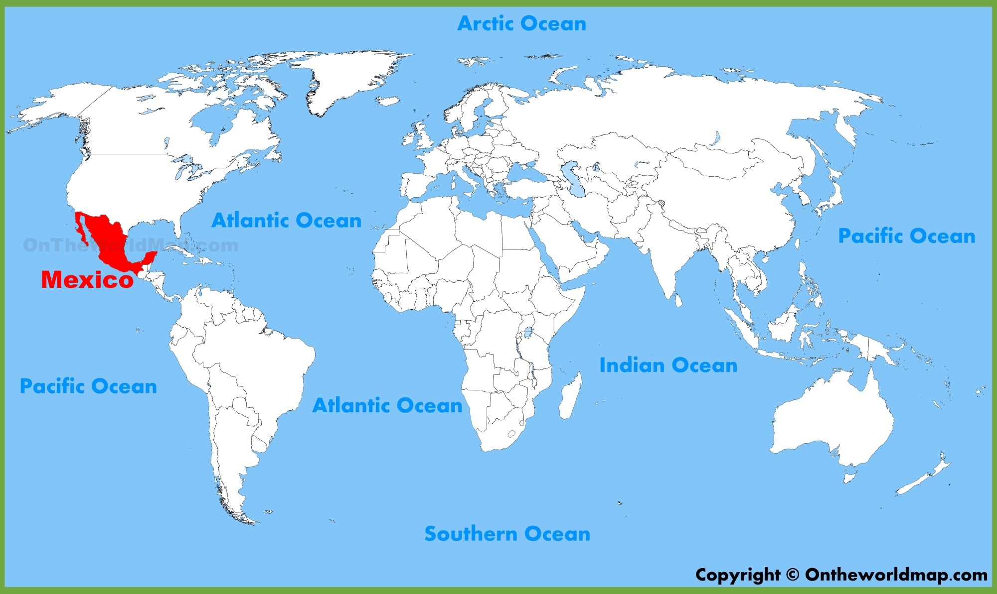 Mexico Location On The World Map Ontheworldmap Mexico Location On The World Map Ontheworldmap