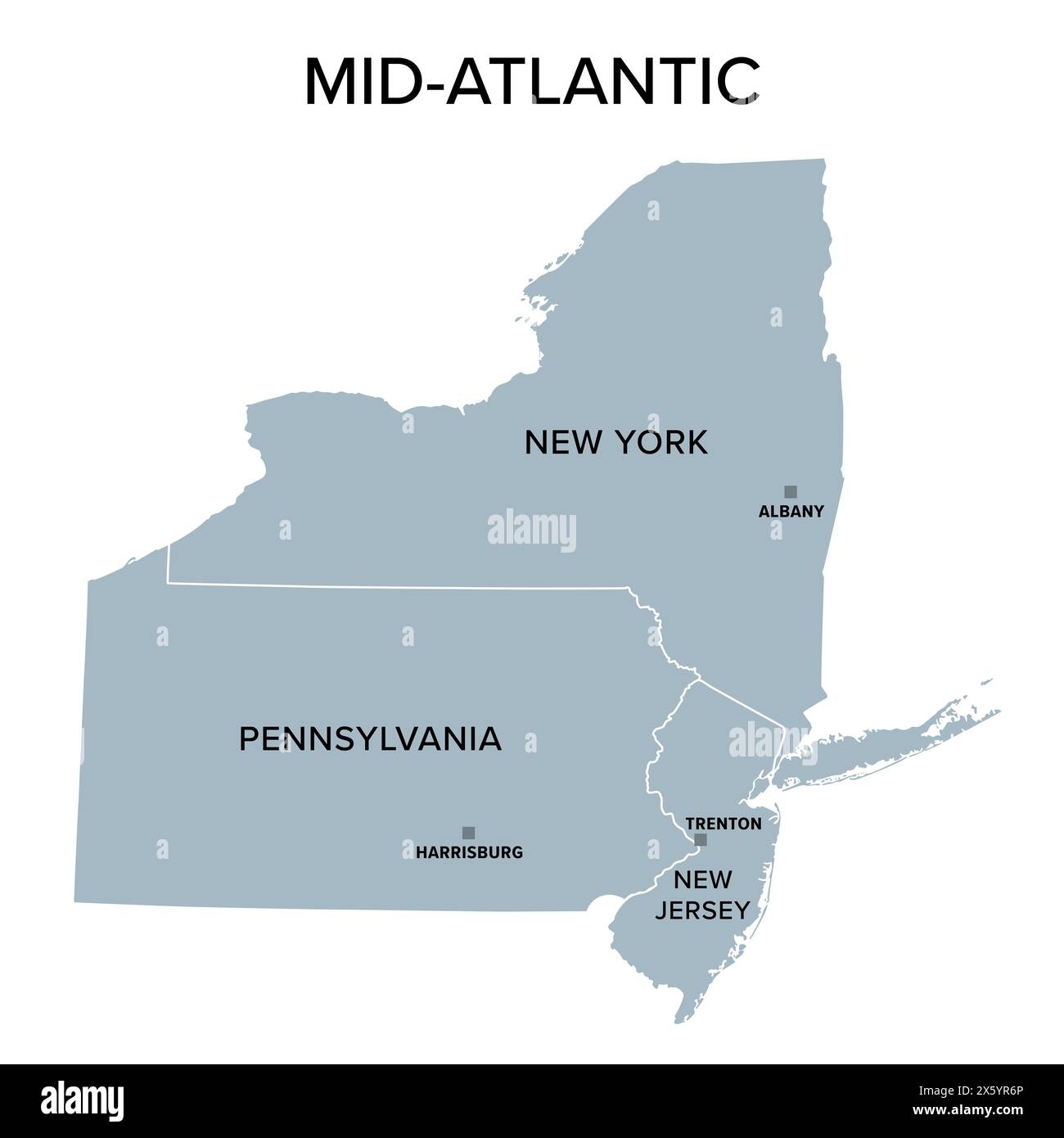 Mid Atlantic States Map Cut Out Stock Images Pictures Alamy