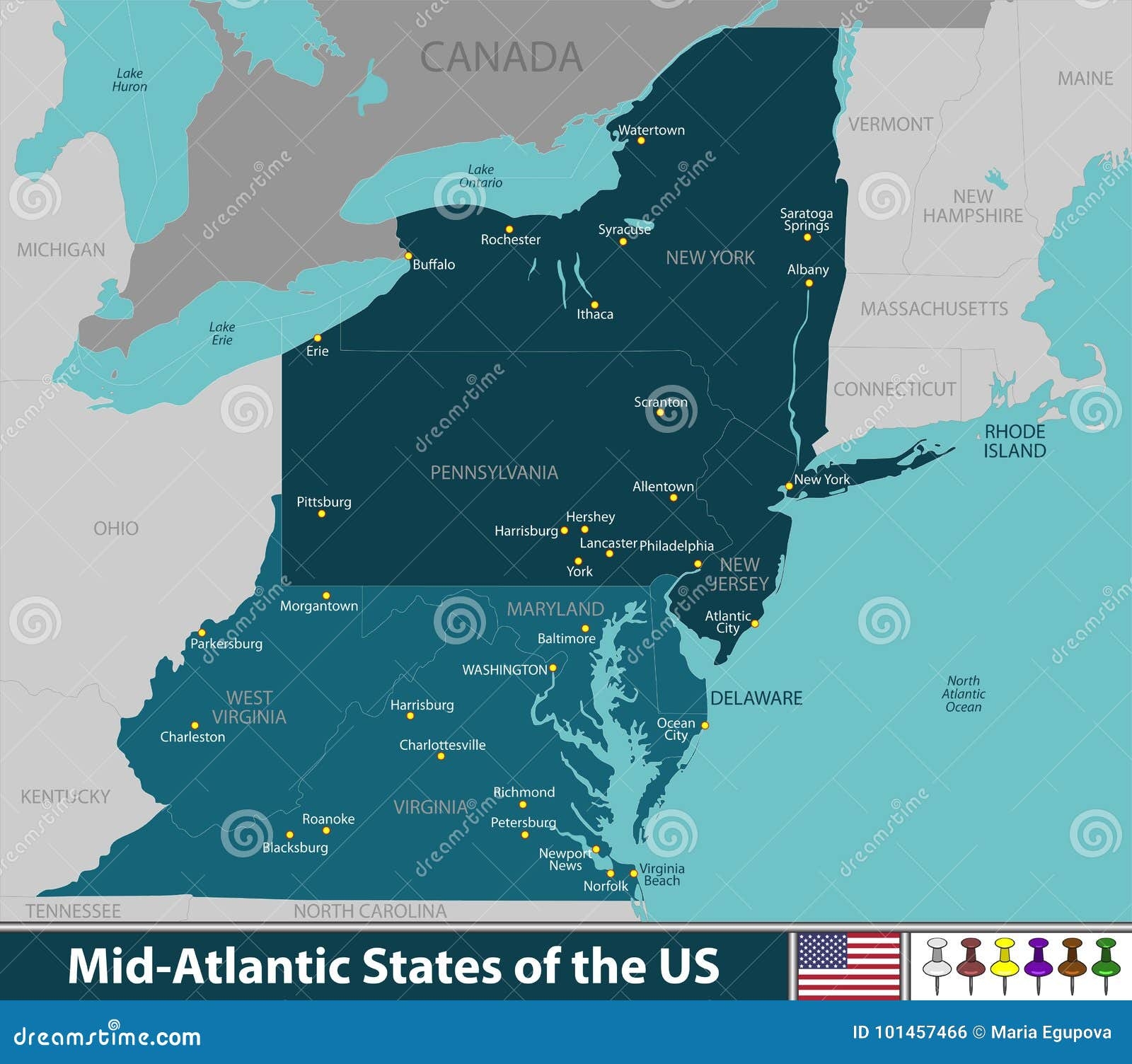 mid atlantic united states map