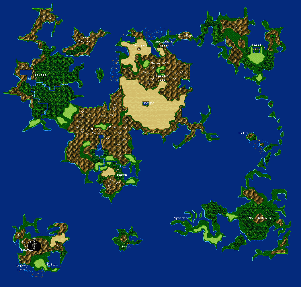 Mike s RPG Center Final Fanstasy II Maps The Overworld