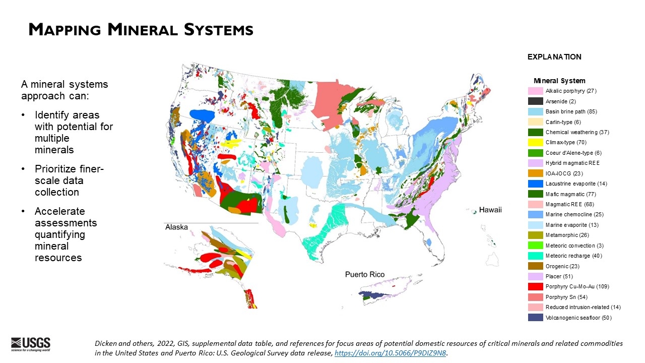 Mineral Systems Map Of The United States U S Geological Survey