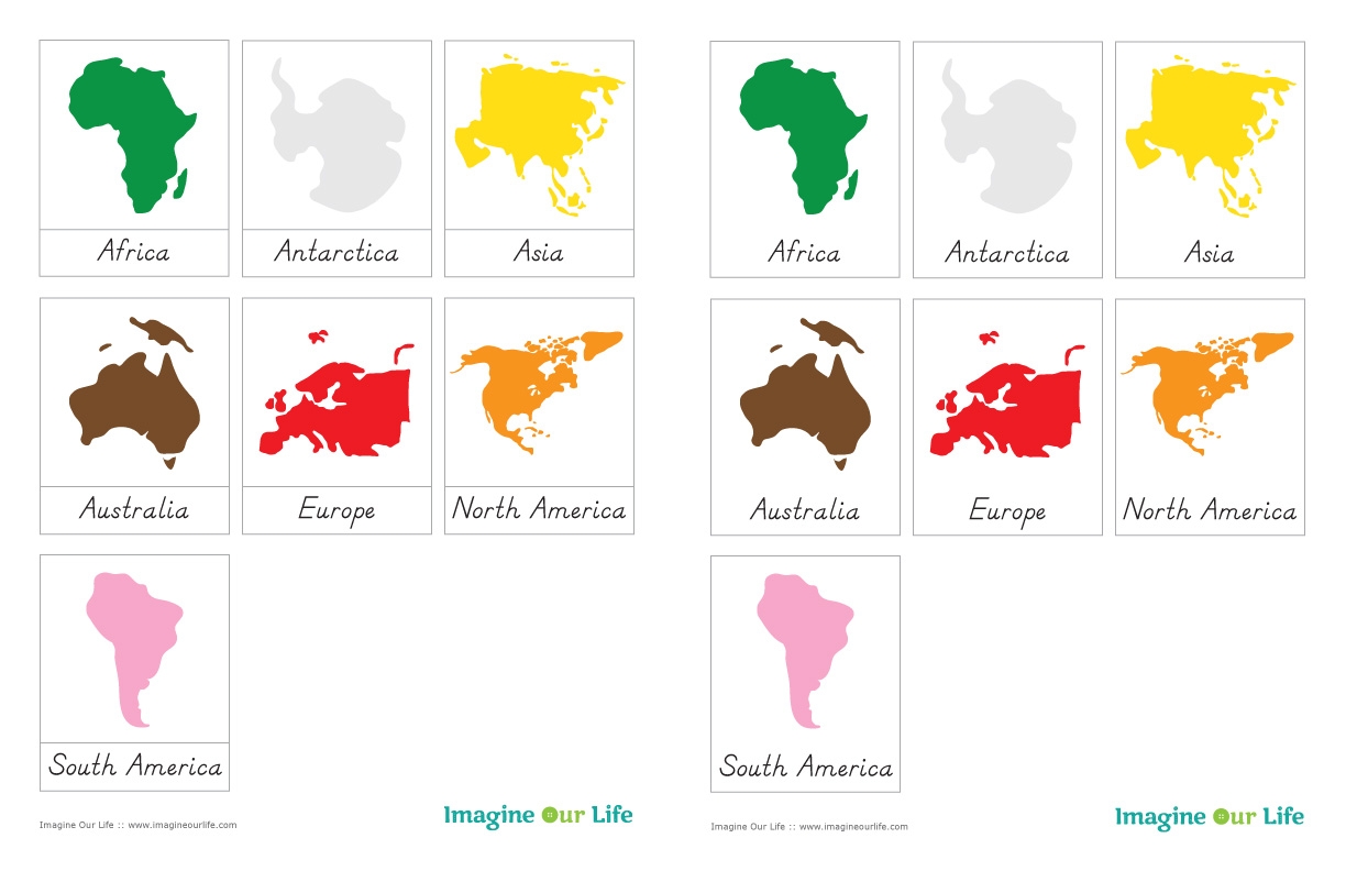 Montessori Continents Map Quietbook With 3 Part Cards Imagine Our Life
