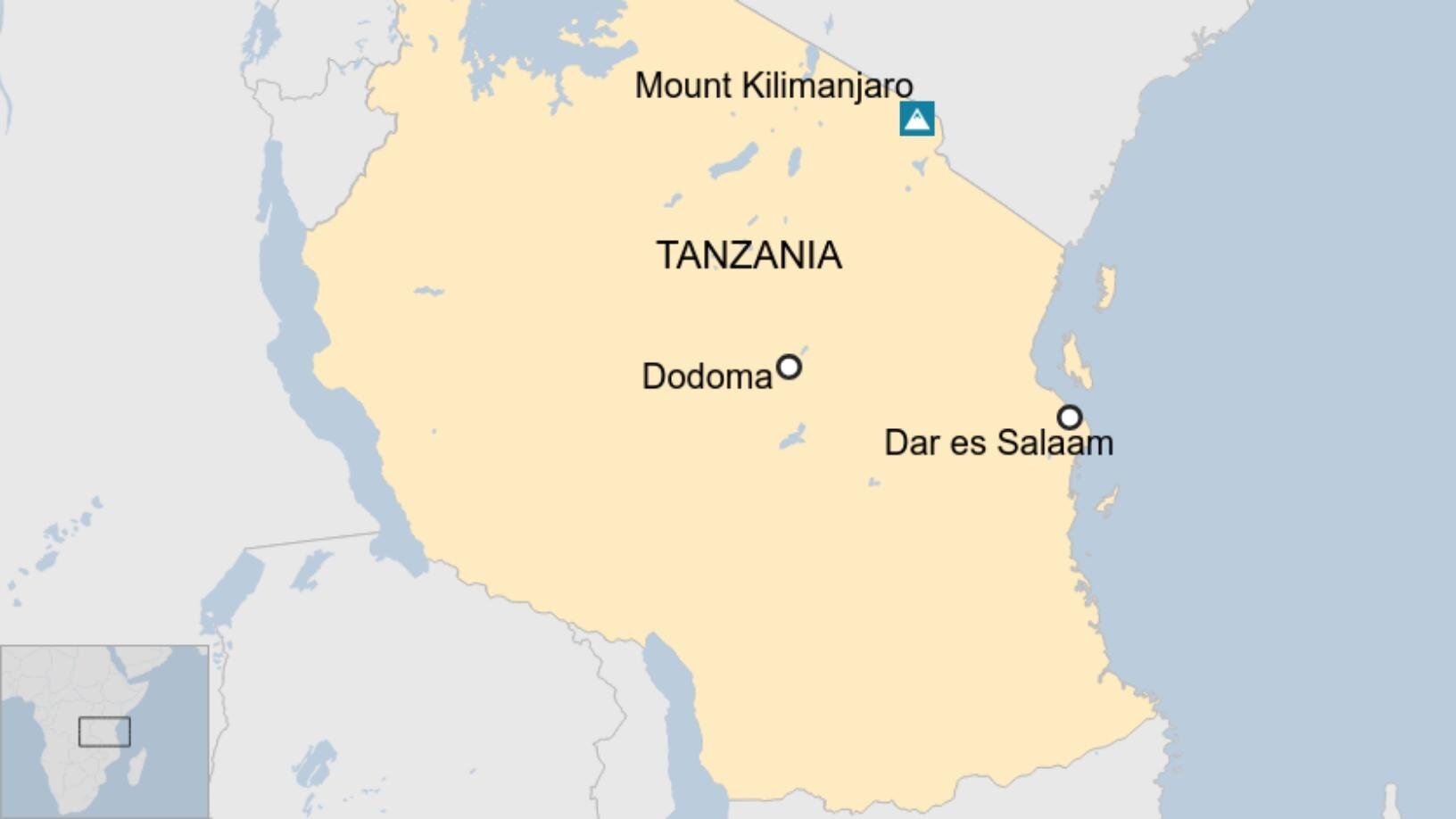 mt kilimanjaro world map