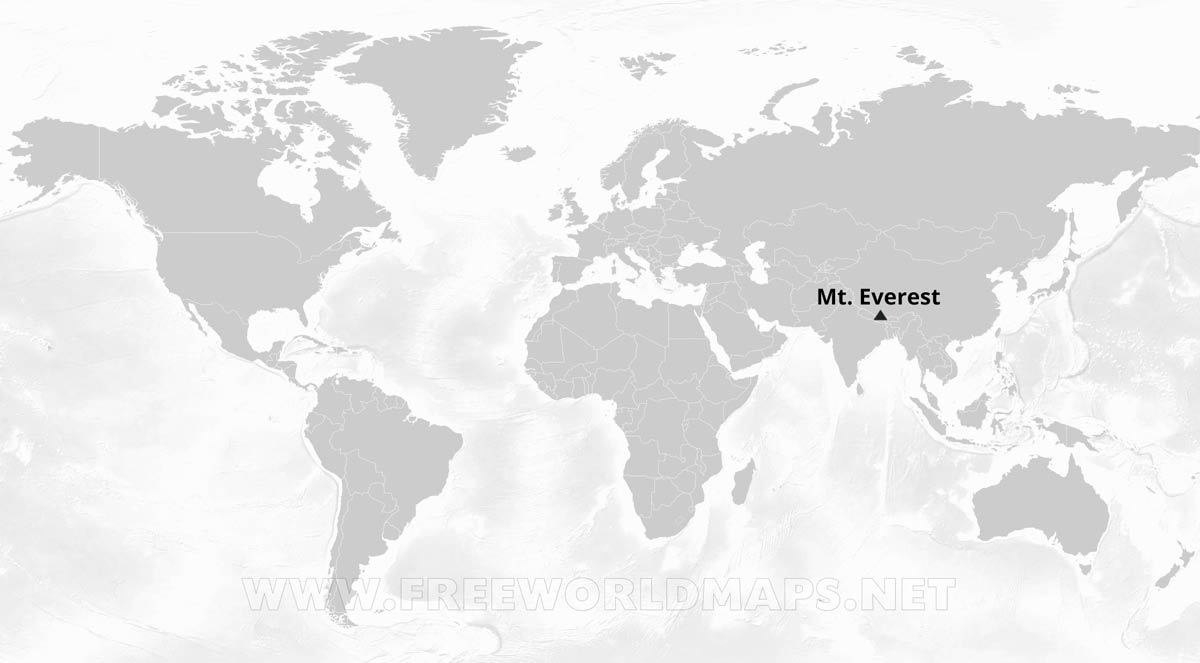 Mt Everest Map By Freeworldmaps
