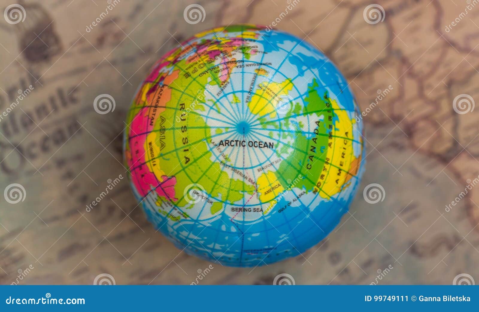Multicolored Globe Against The Background Of The World Map Top View Stock Image Image Of America South 99749111