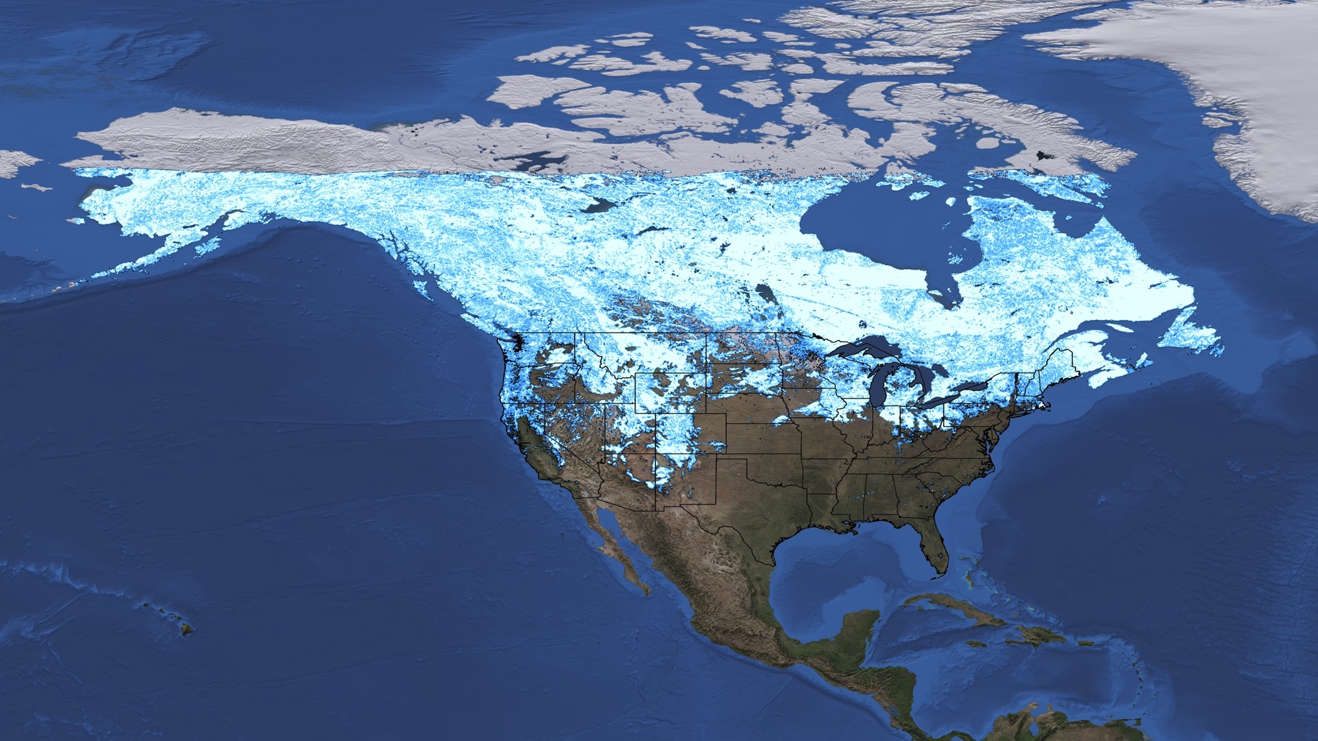 NASA SVS North America Snow Cover Maps