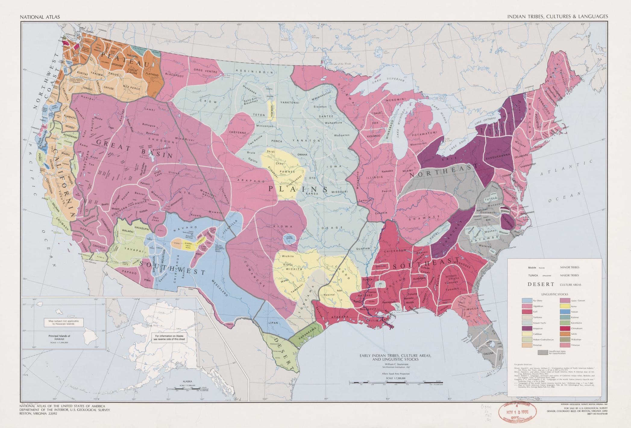 National Atlas Indian Tribes Cultures Languages United States Library Of Congress