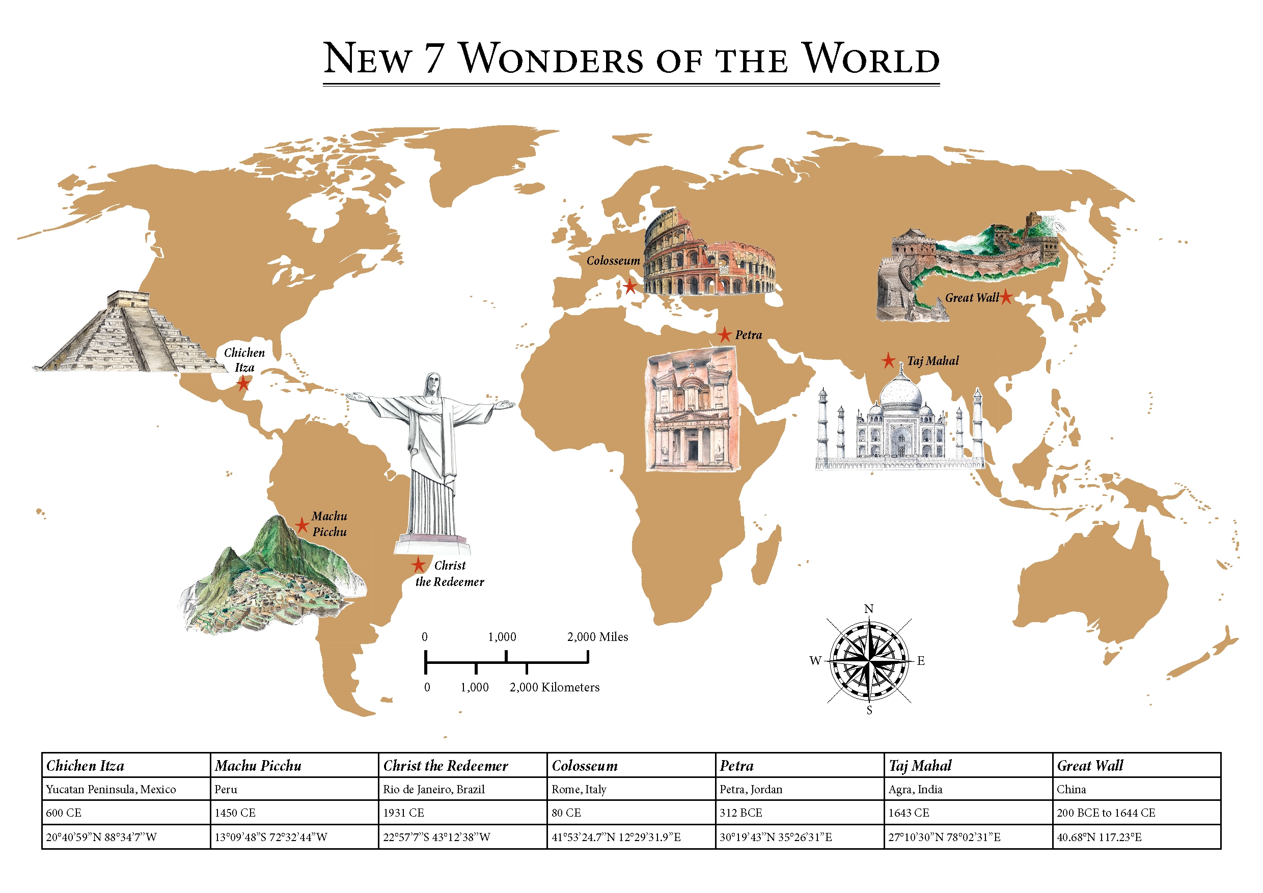 New Map The New 7 Wonders Of The World Beautiful Things