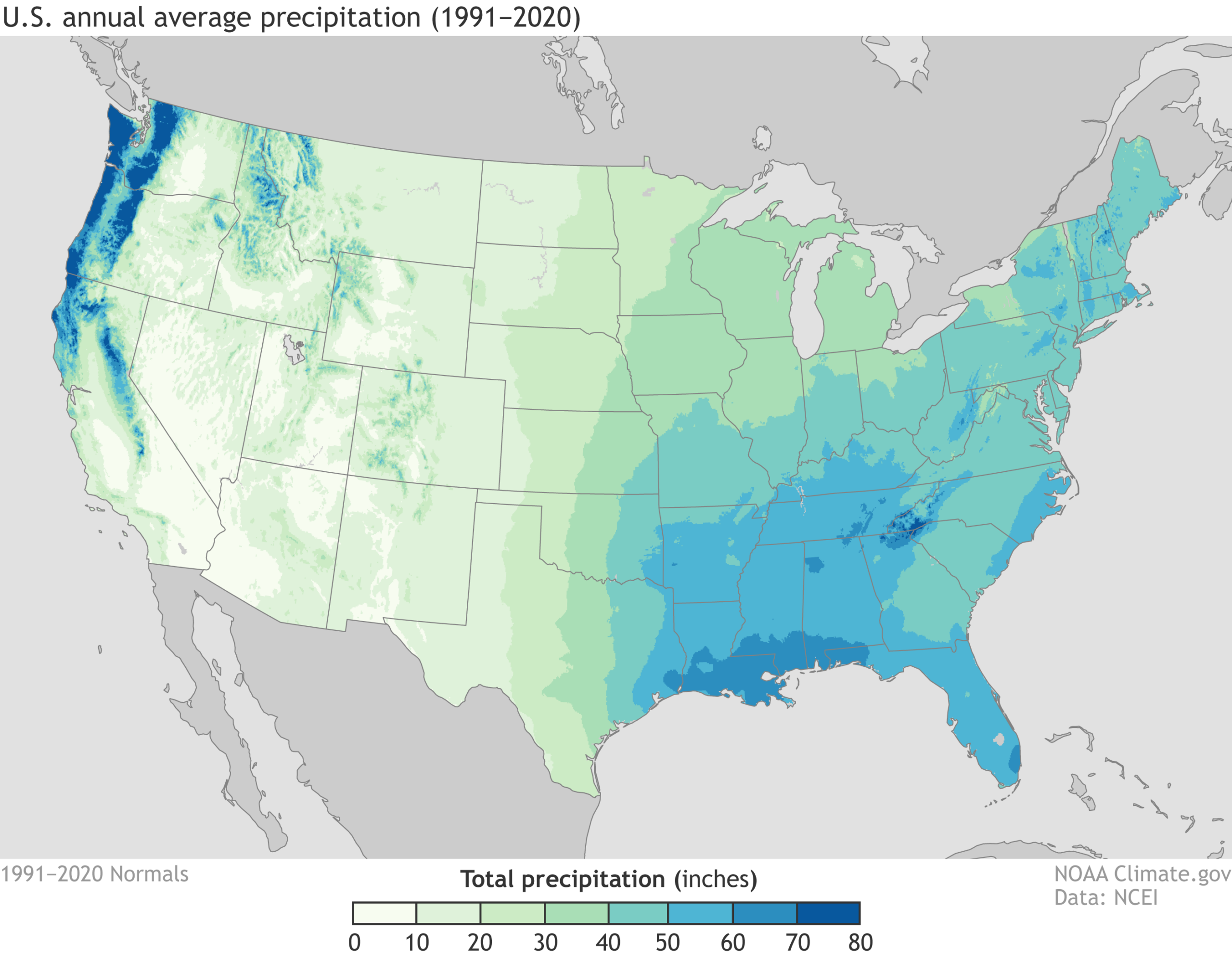 New Maps Of Annual Average Temperature And Precipitation From The U S Climate Normals NOAA Climate gov
