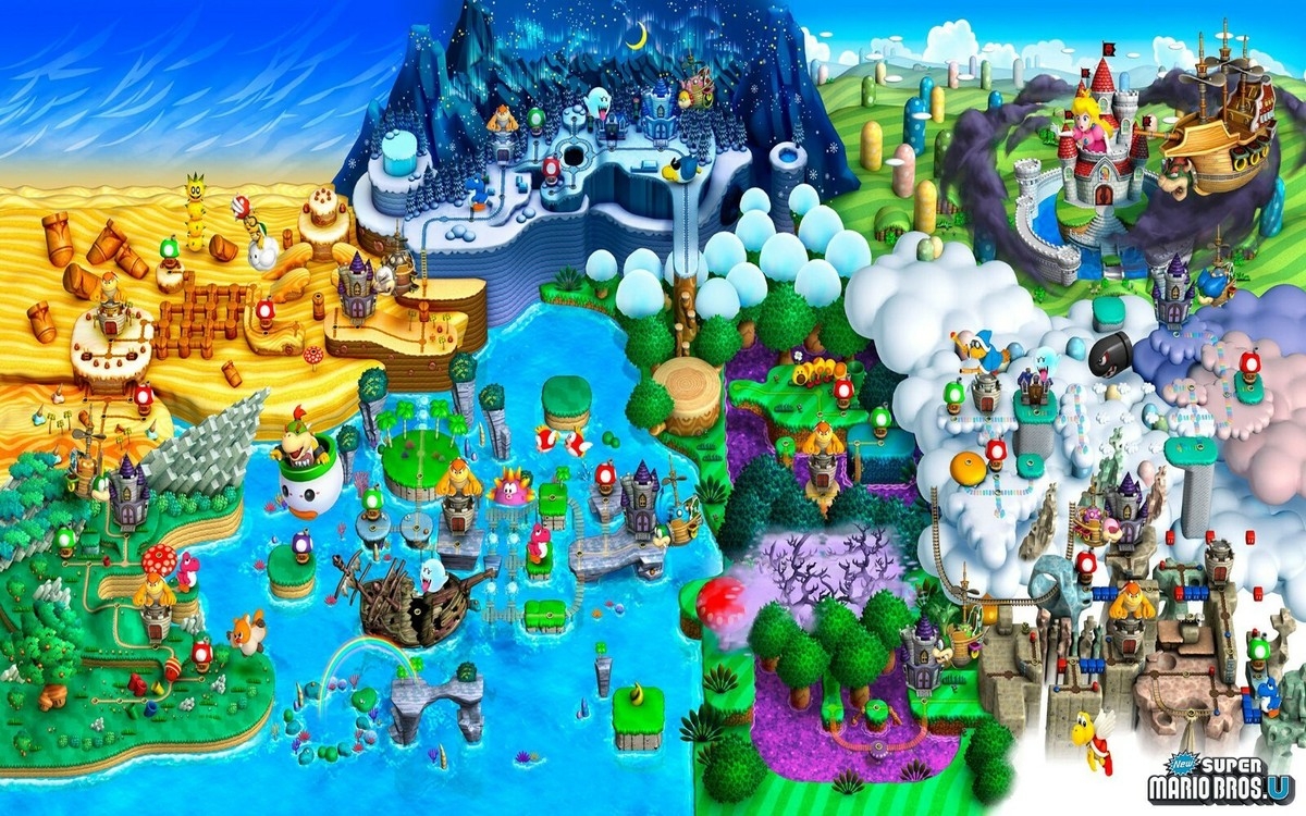New Super Mario Bros World Map Poster EBay