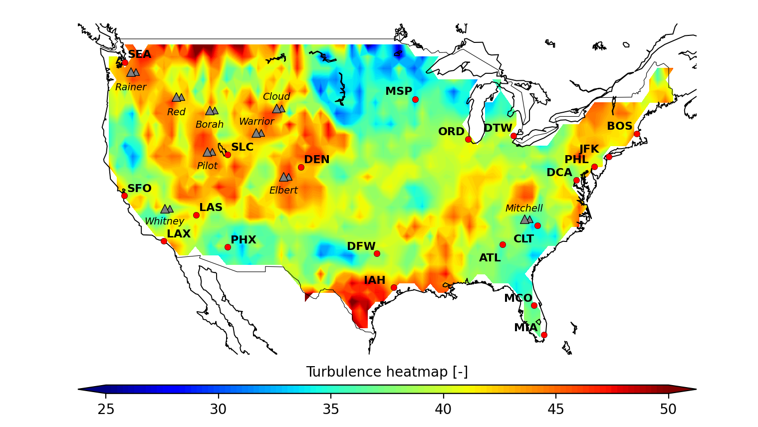 New US Turbulence Map Based On 1 Million Pilot Reports Turbli