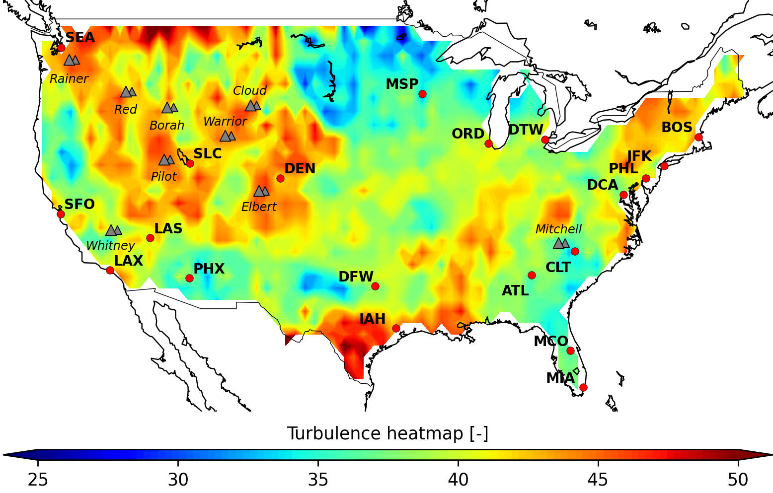 New US Turbulence Map Based On 1 Million Pilot Reports Turbli