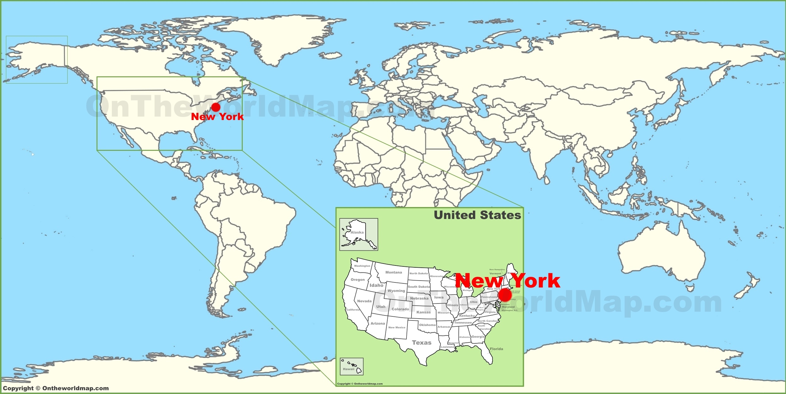 New York City On The World Map Ontheworldmap