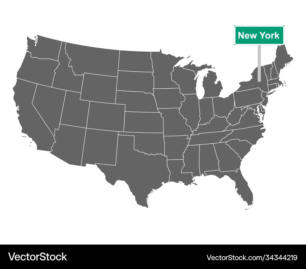 New York State Limit Sign And Map Usa Royalty Free Vector VectorStock
