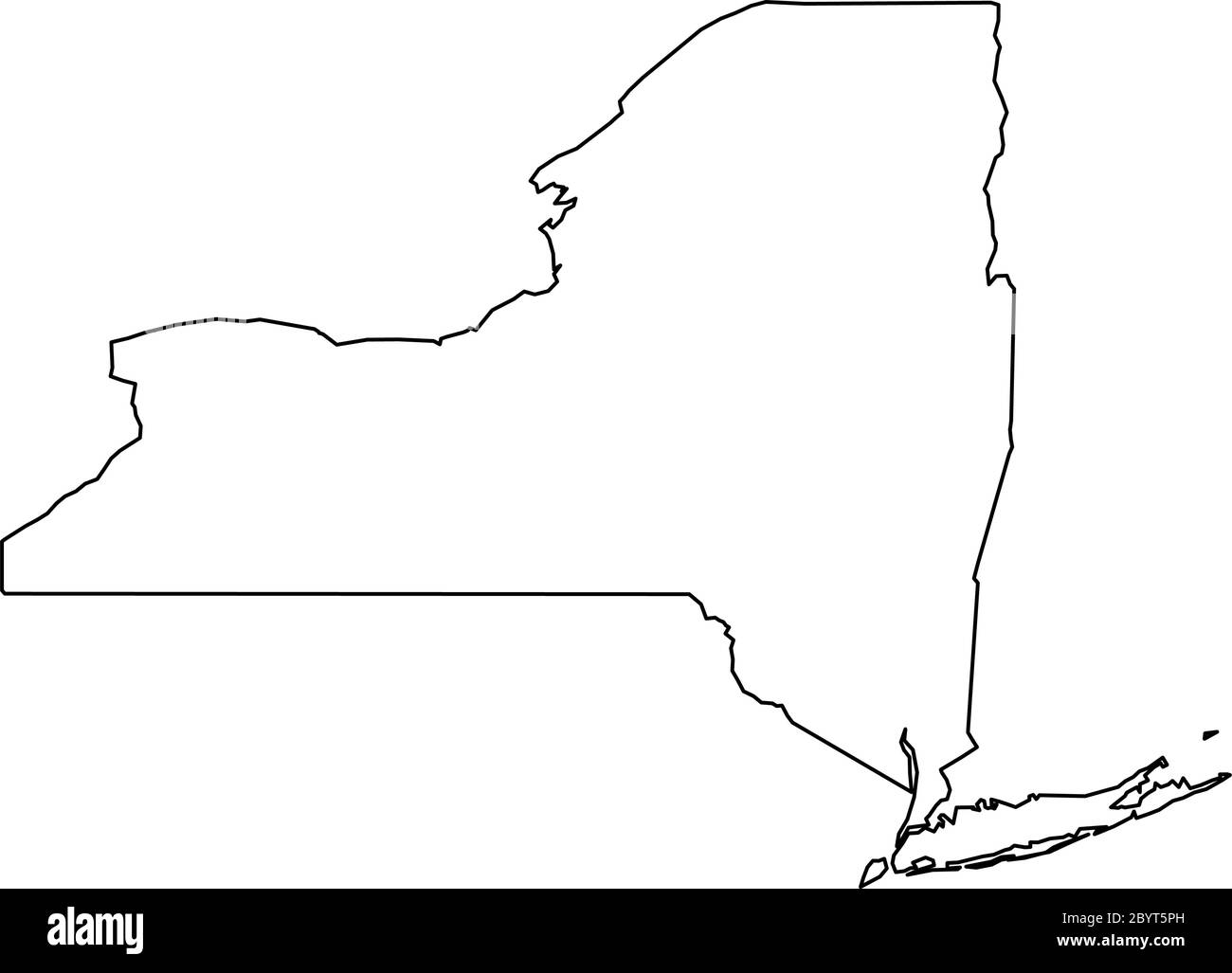 New York State Of USA Solid Black Outline Map Of Country Area Simple Flat Vector Illustration Stock Vector Image Art Alamy