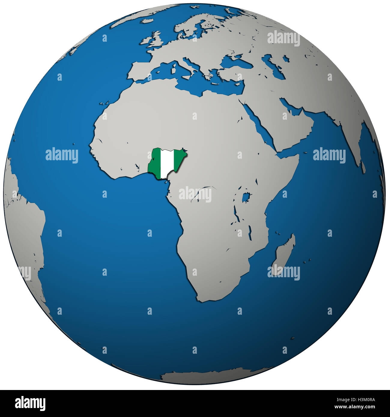nigeria on a world map