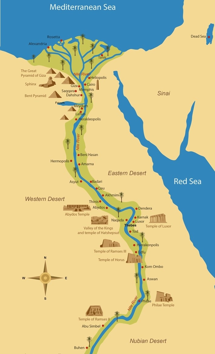 world map of the nile river