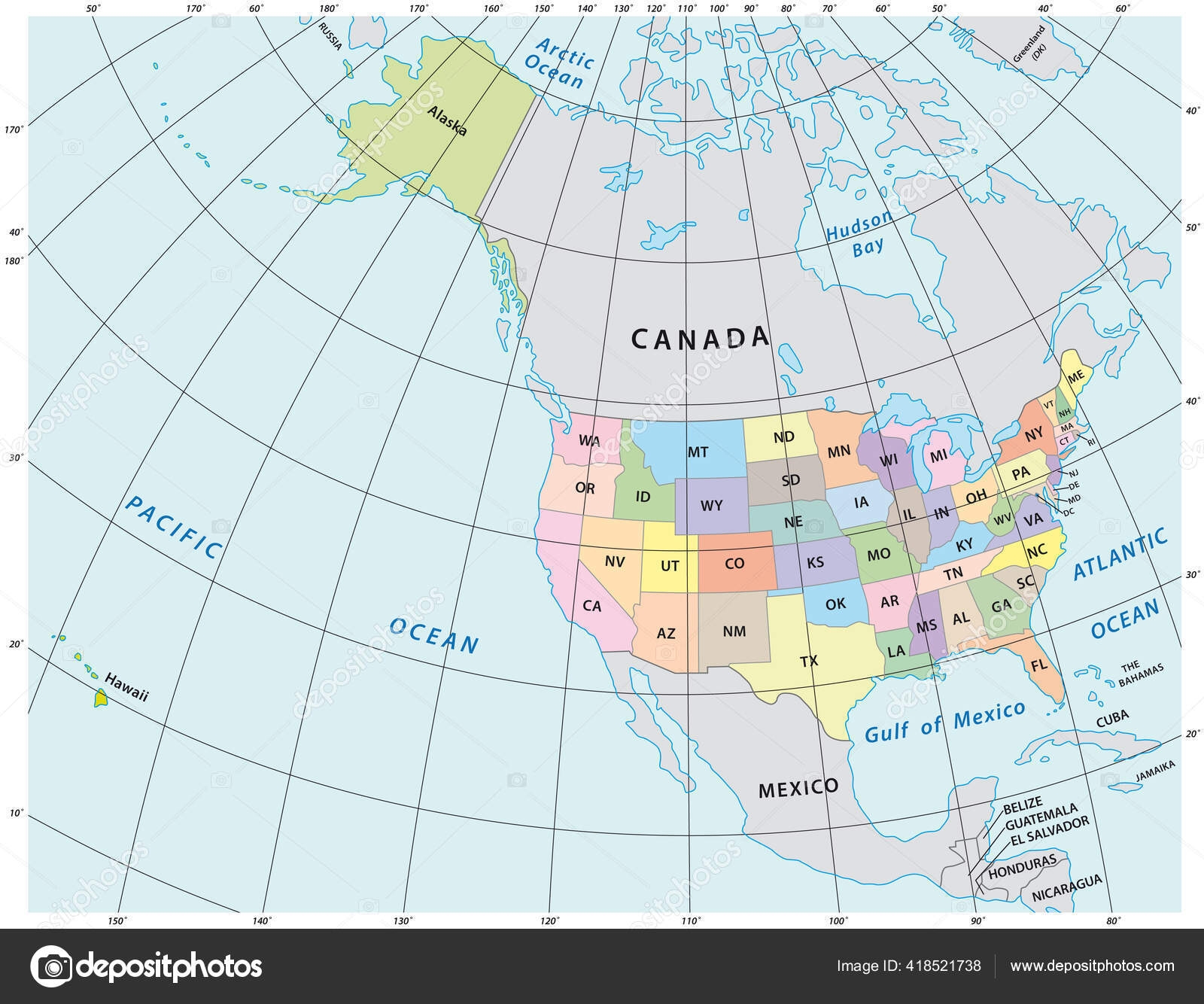 longitude latitude map of the united states