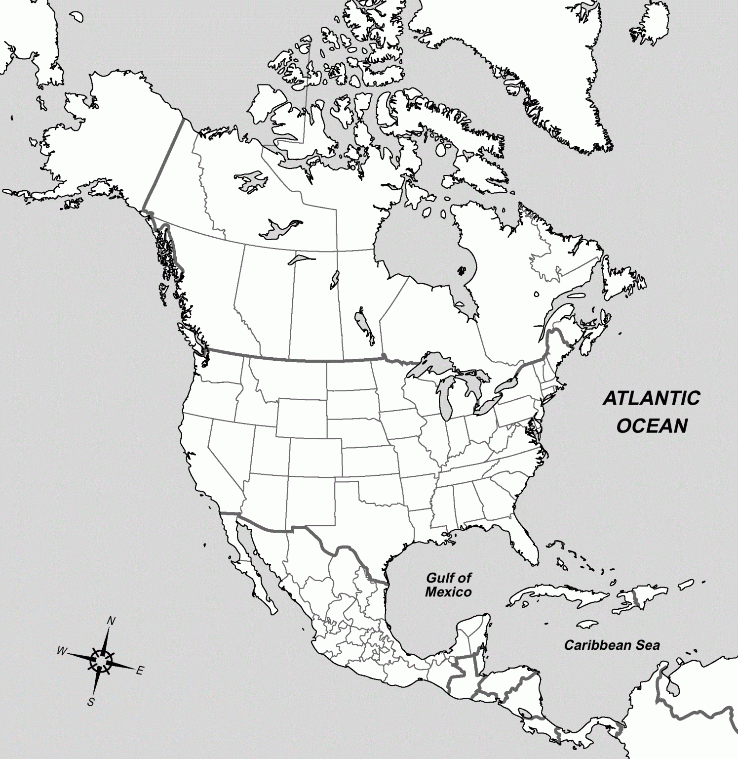 blank map of north america
