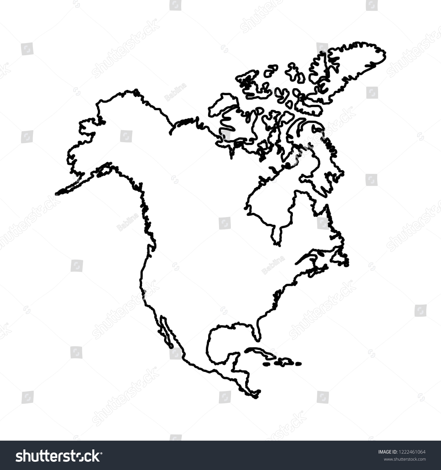 North America Map Vector Icon Without Stock Vector Royalty Free 1222461064 Shutterstock