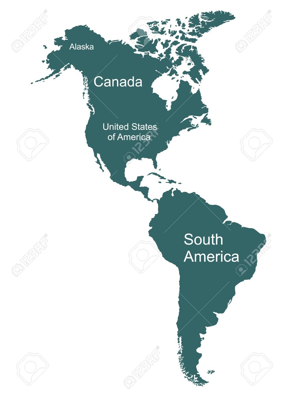 map of the united states and south america