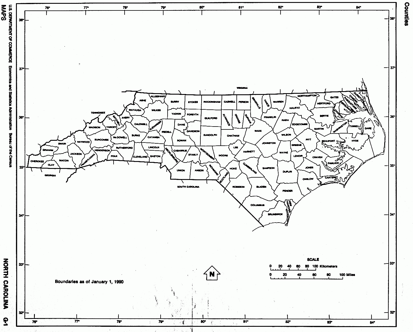 North Carolina Free Map