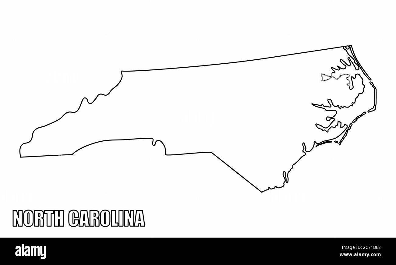 North Carolina Outline Map Stock Vector Image Art Alamy
