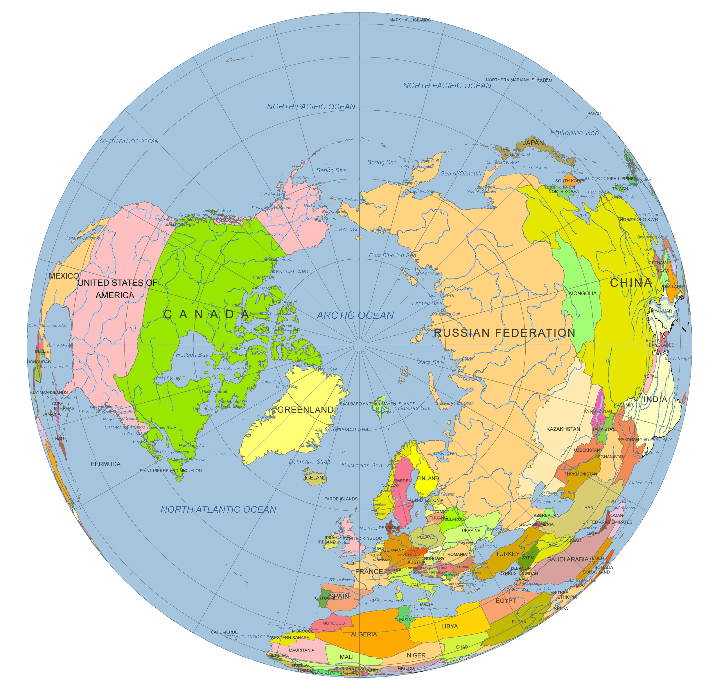 North Pole Globe Map Your vector maps