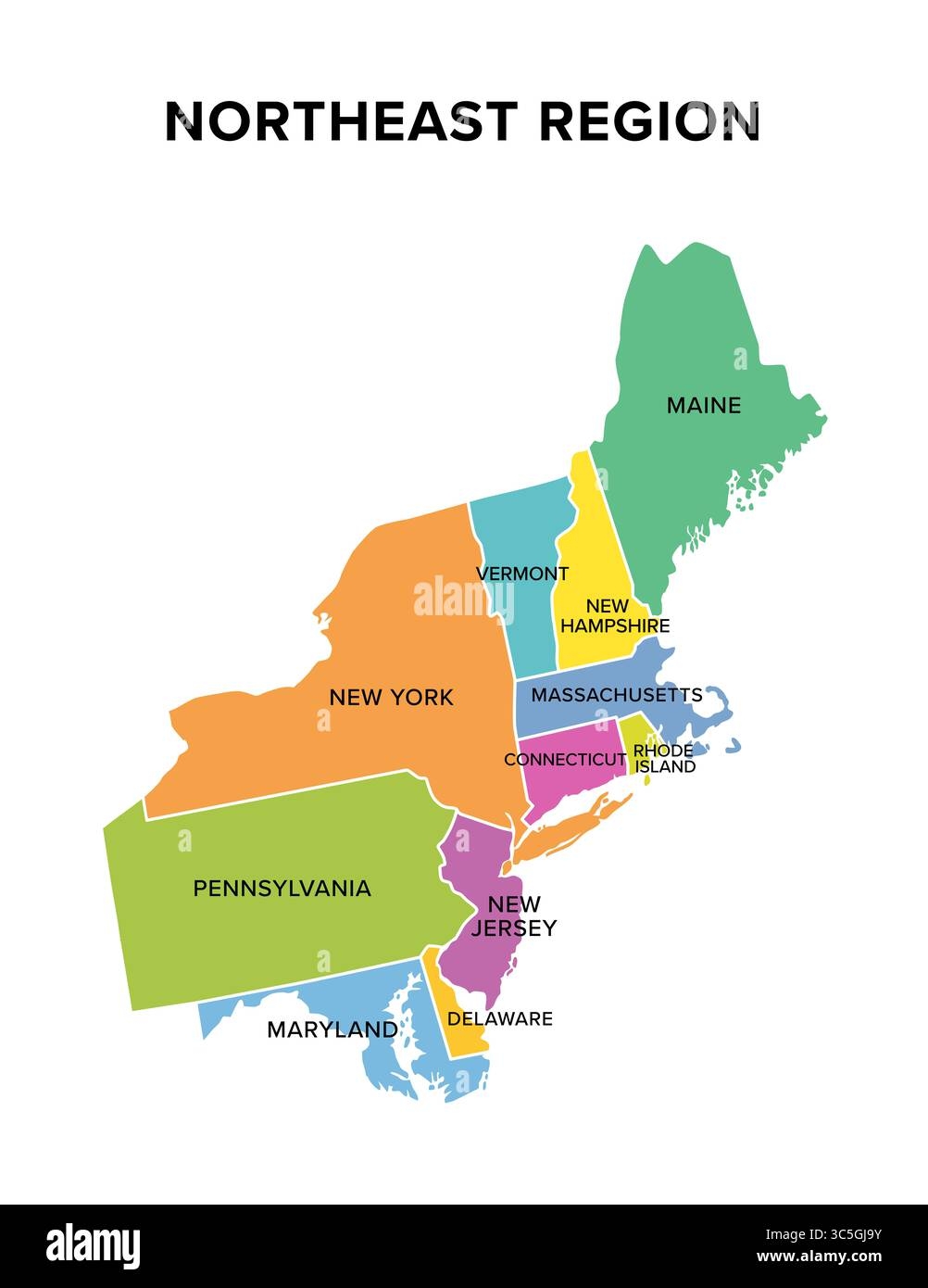 Northeast Usa Map Hi res Stock Photography And Images Alamy