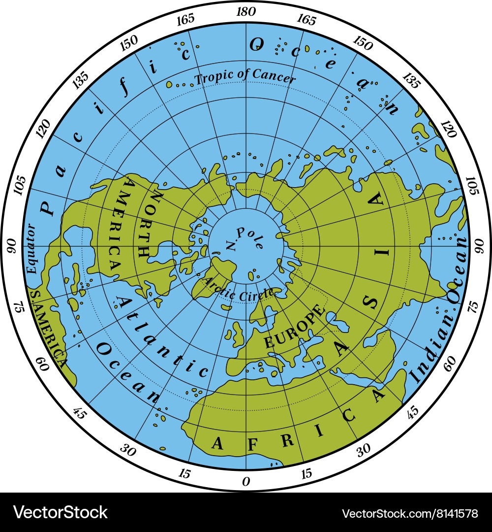 Northern Hemisphere Map Royalty Free Vector VectorStock