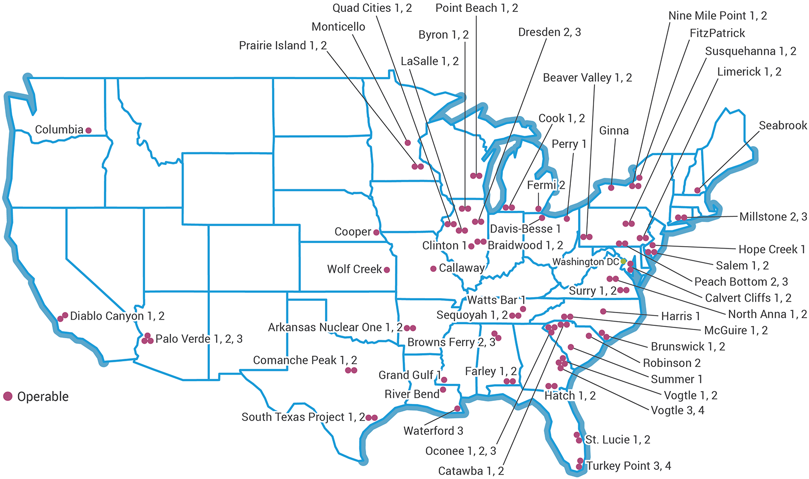 nuclear power plant map united states nuclear power plant map united states