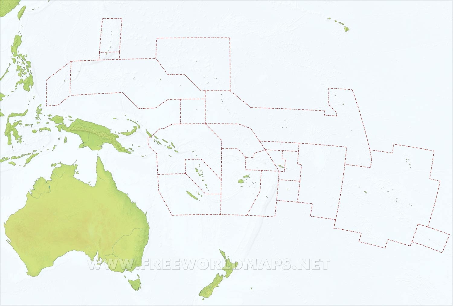 blank map of oceania