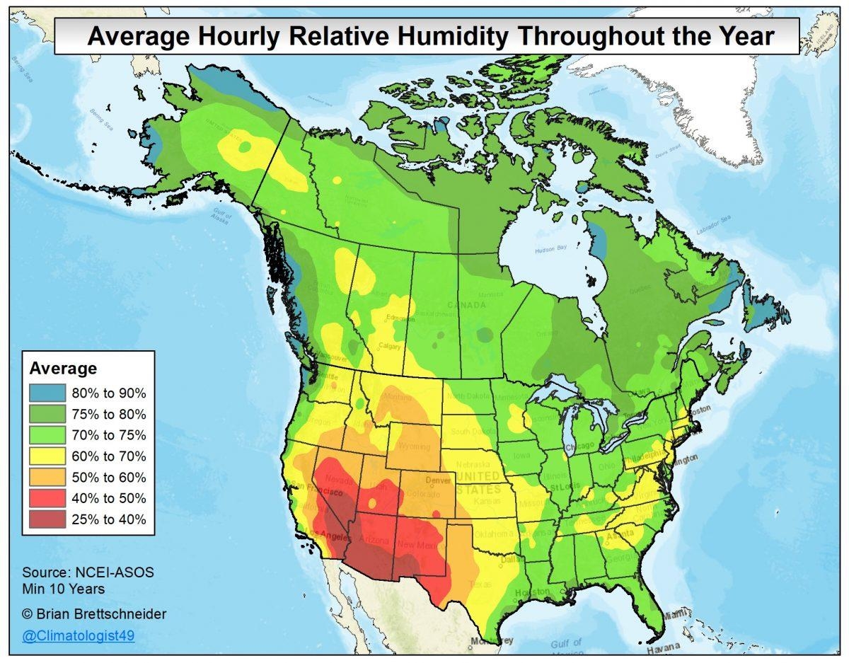 Oh The Humidity Which State Is The Most Humid 