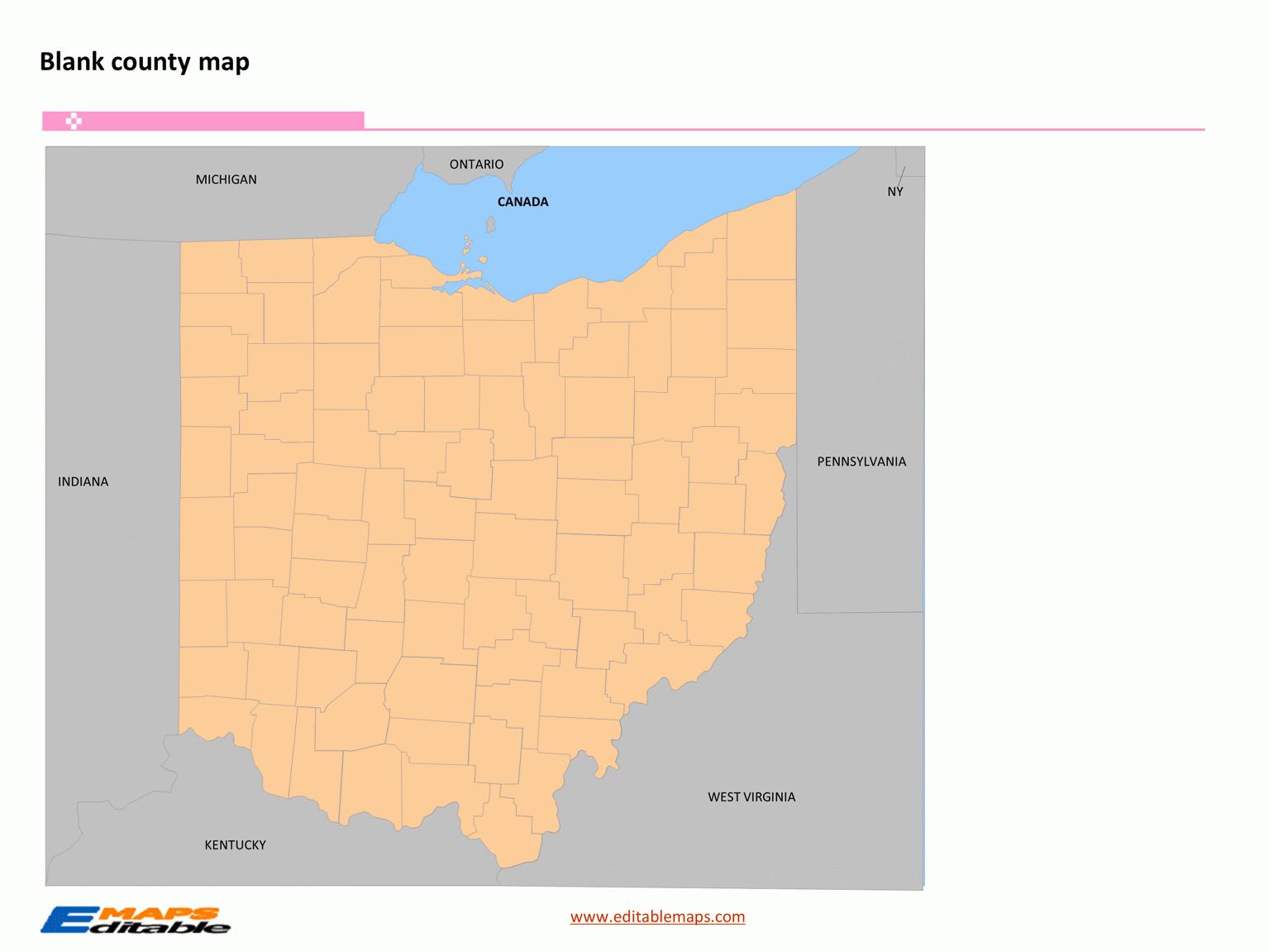 Ohio County Map Editable PowerPoint Maps
