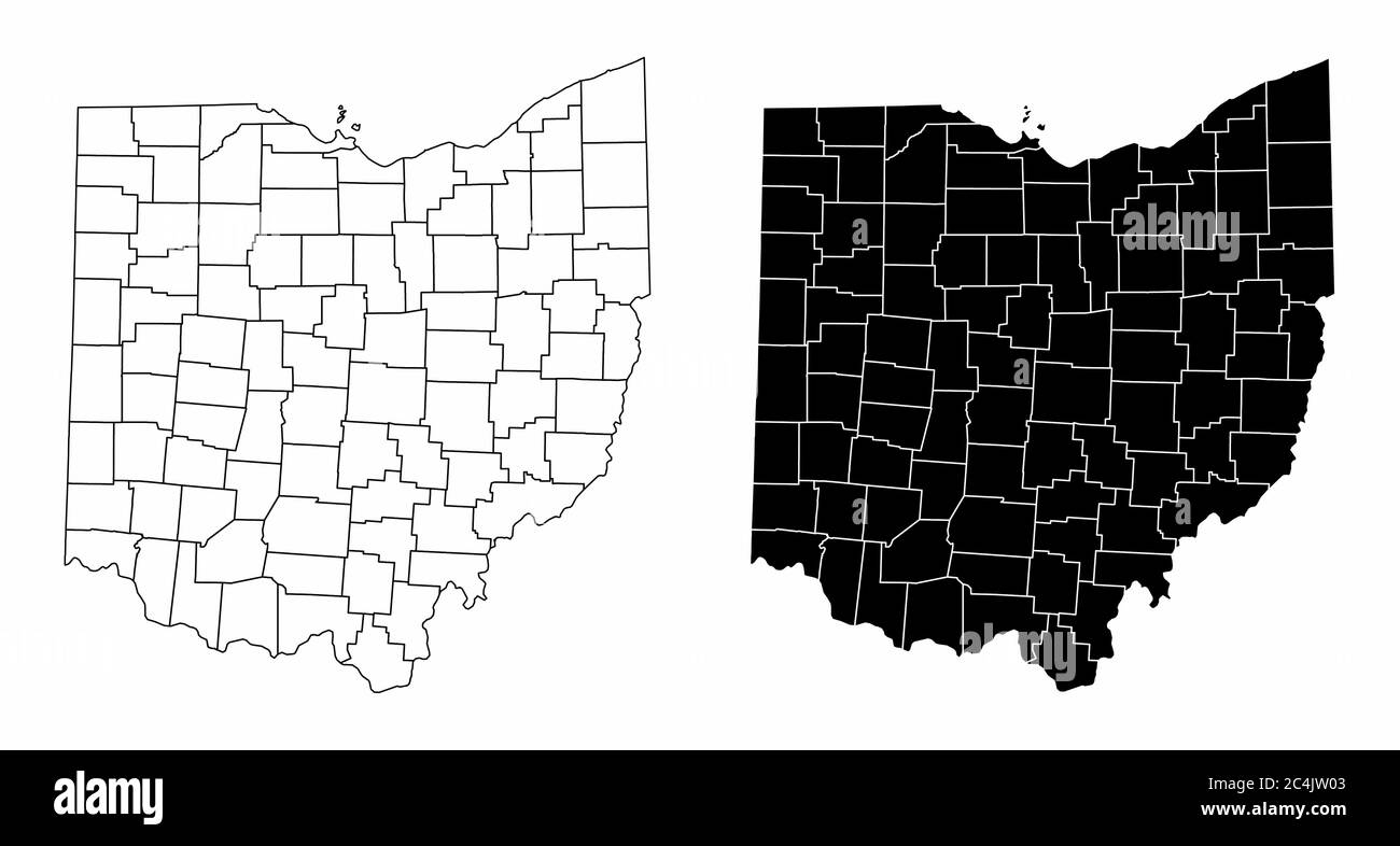 Ohio County Maps Stock Vector Image Art Alamy