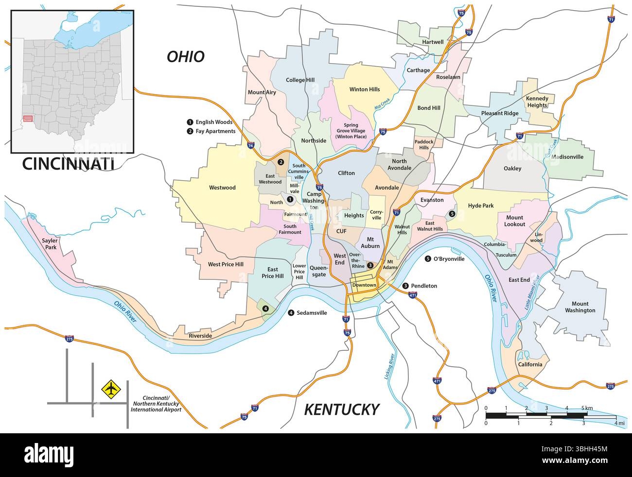 ohio river map united states