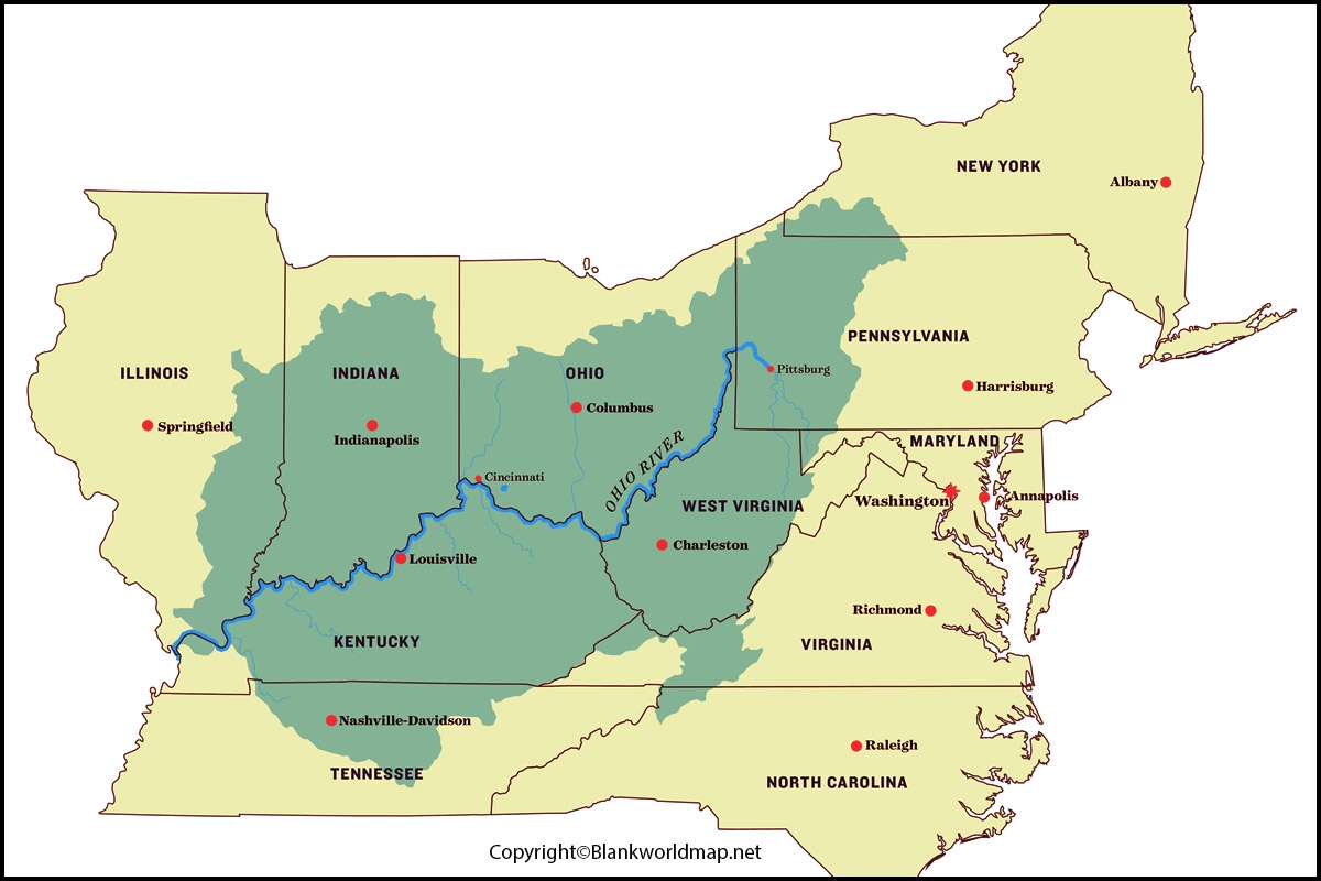 united states ohio river map