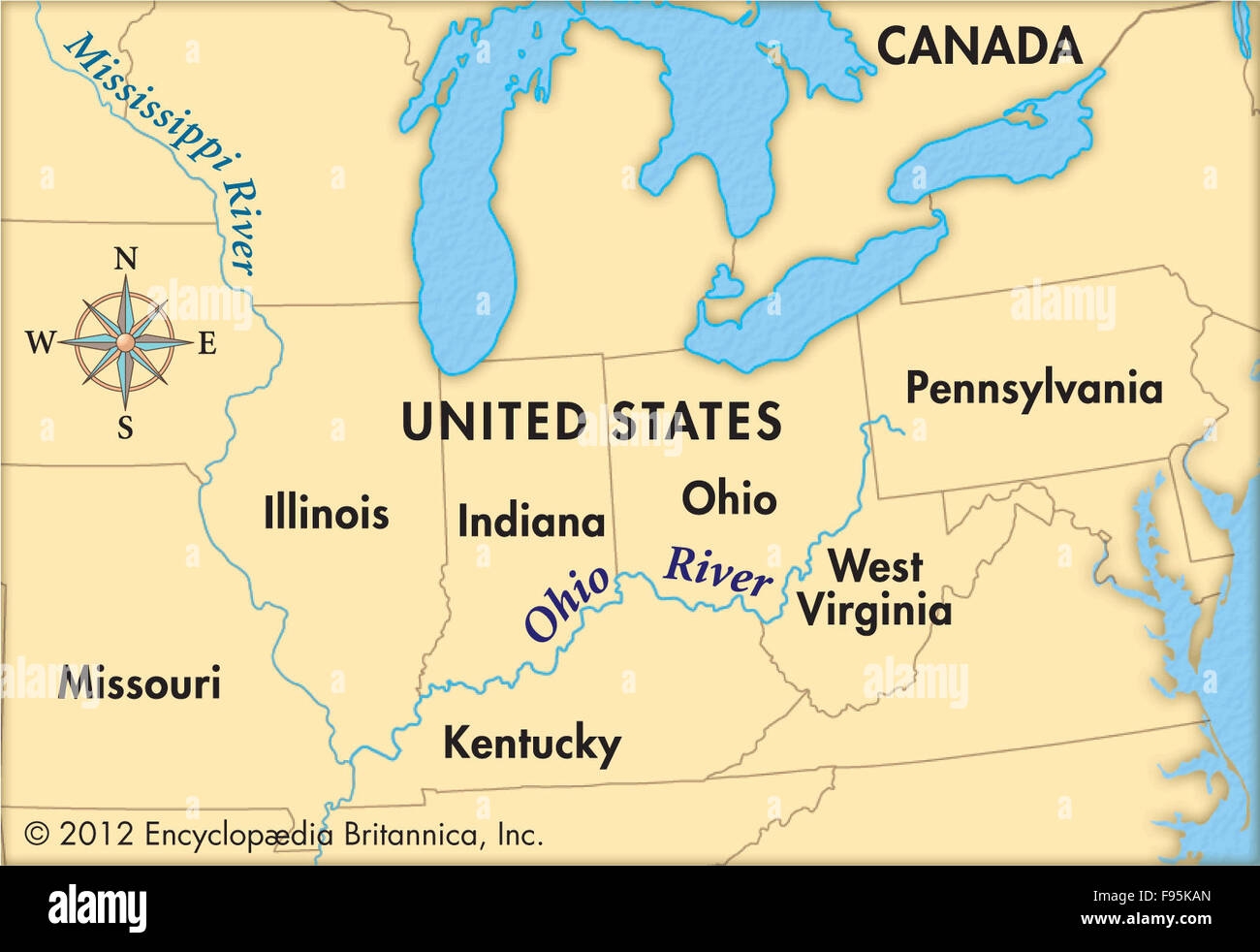 Ohio River Maps Cartography Geography Ohio River Hi res Stock Photography And Images Alamy