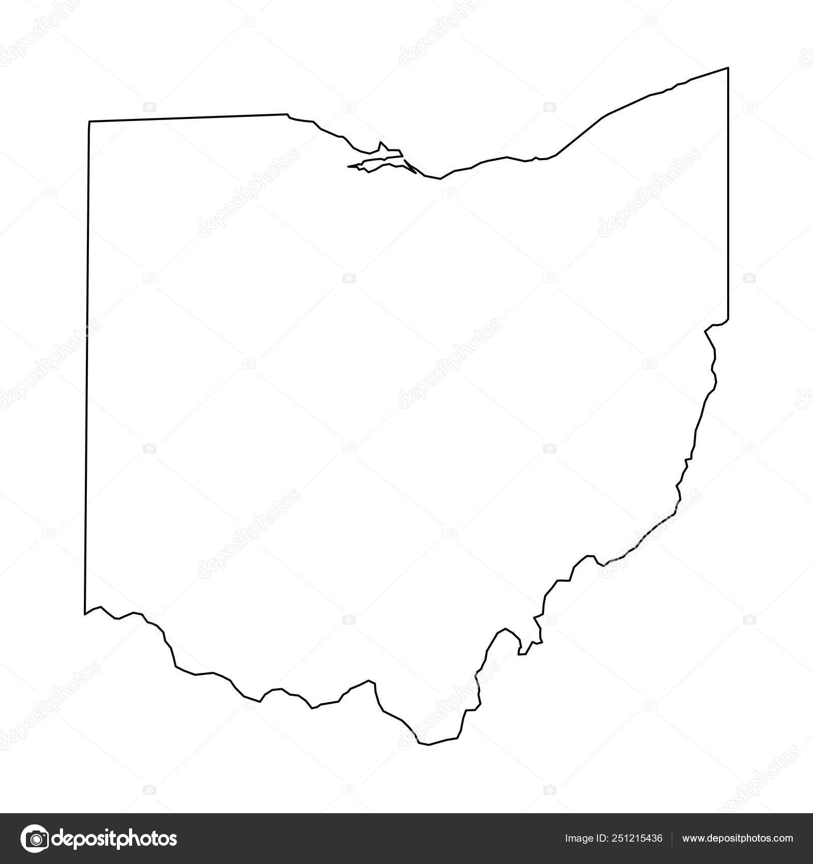 Ohio State Of USA Solid Black Outline Map Of Country Area Simple Flat Vector Illustration Stock Vector By pyty 251215436