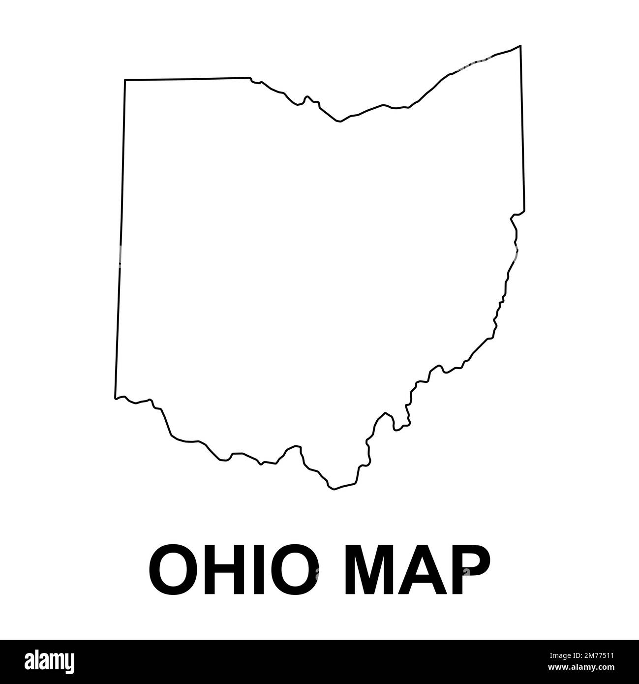 Ohio Vector Outline Map Vector Vectors Black And White Stock Photos Images Alamy