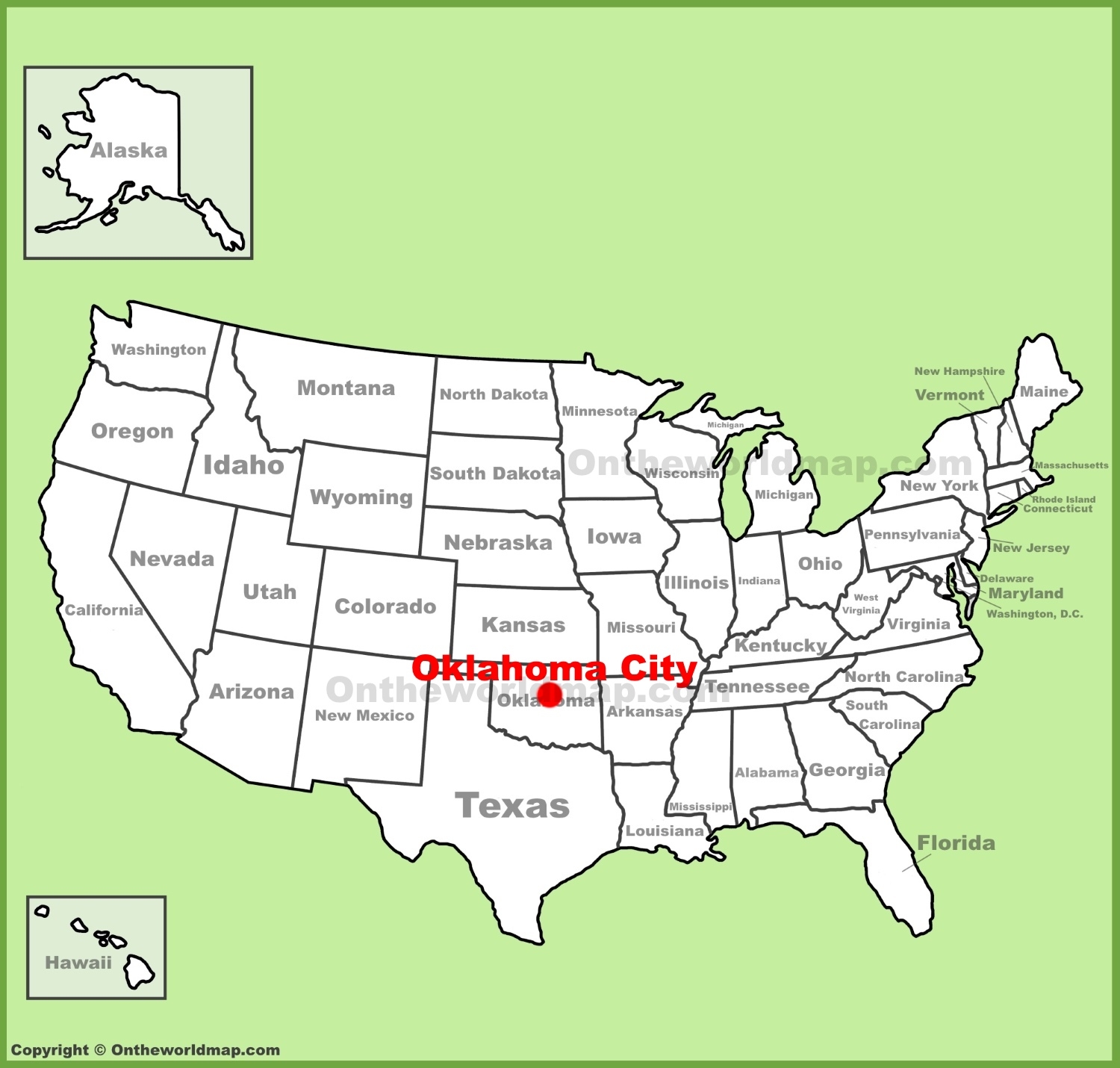 Oklahoma City Location On The U S Map Ontheworldmap