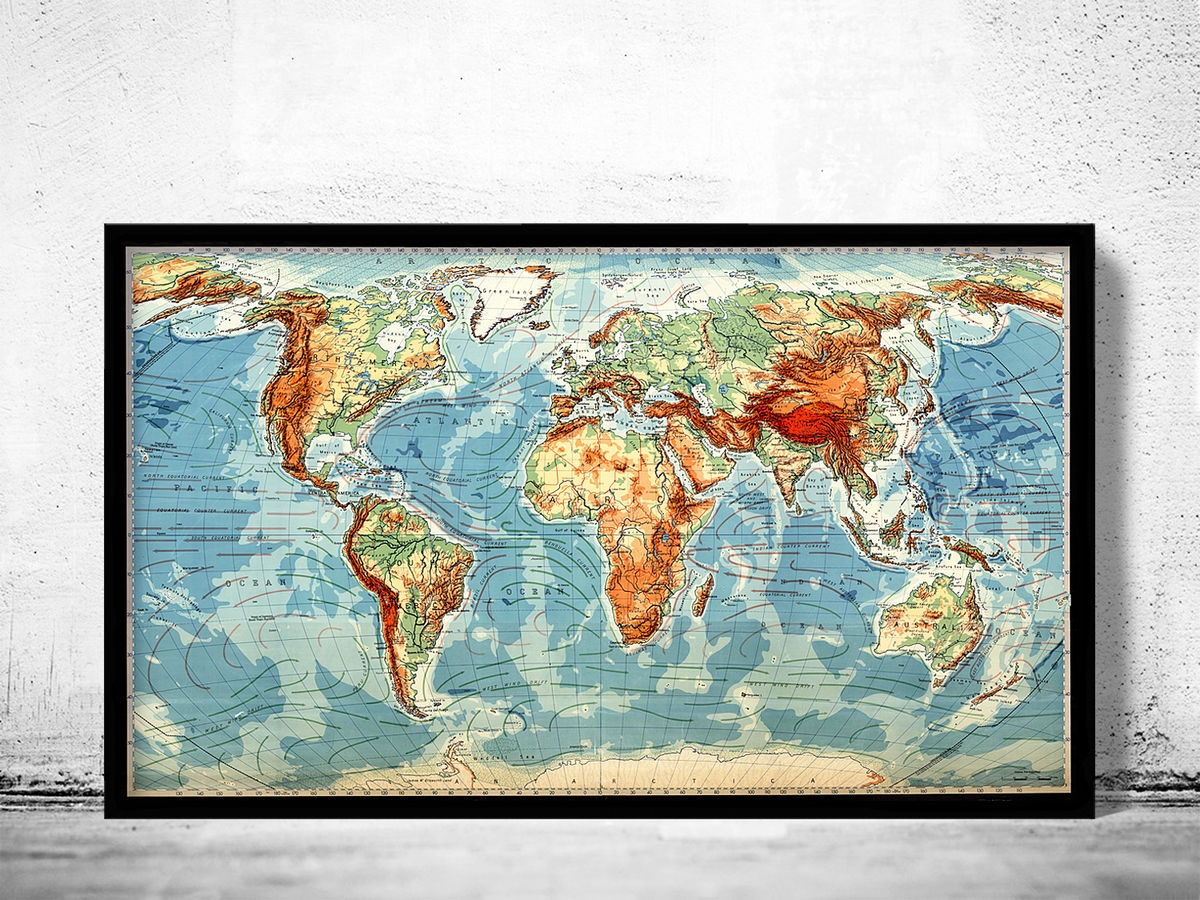 world map from 1950