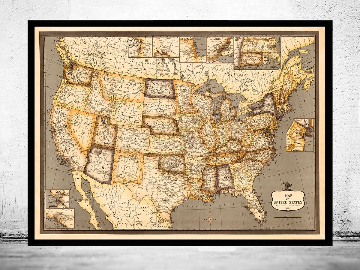 old map of united states